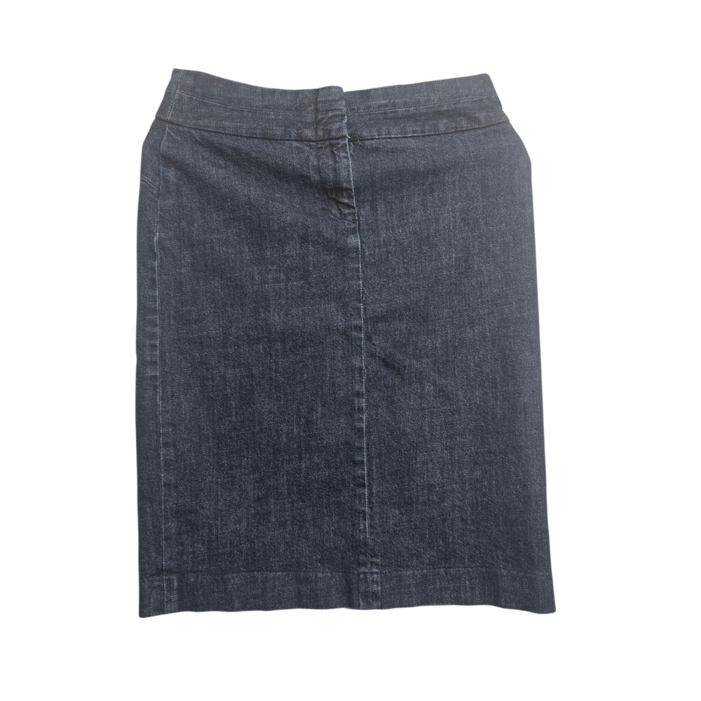 J.Crew Sz 6 Denim Skirt Stretch Blue Pencil Midi Skirt Preppy Officecore Classic